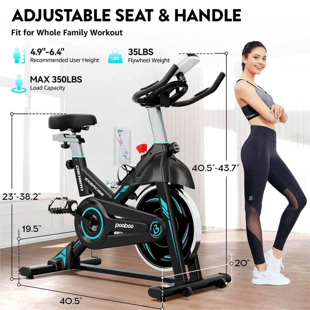 Indoor Cycling Bike Magnetic Stationary Exercise Bike 40lbs Flywheel B334