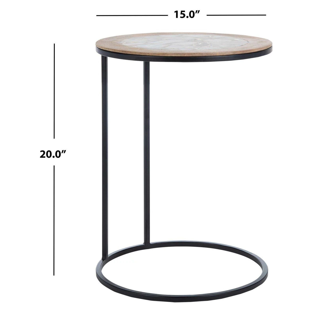 Black Agate Corner Side Table N428