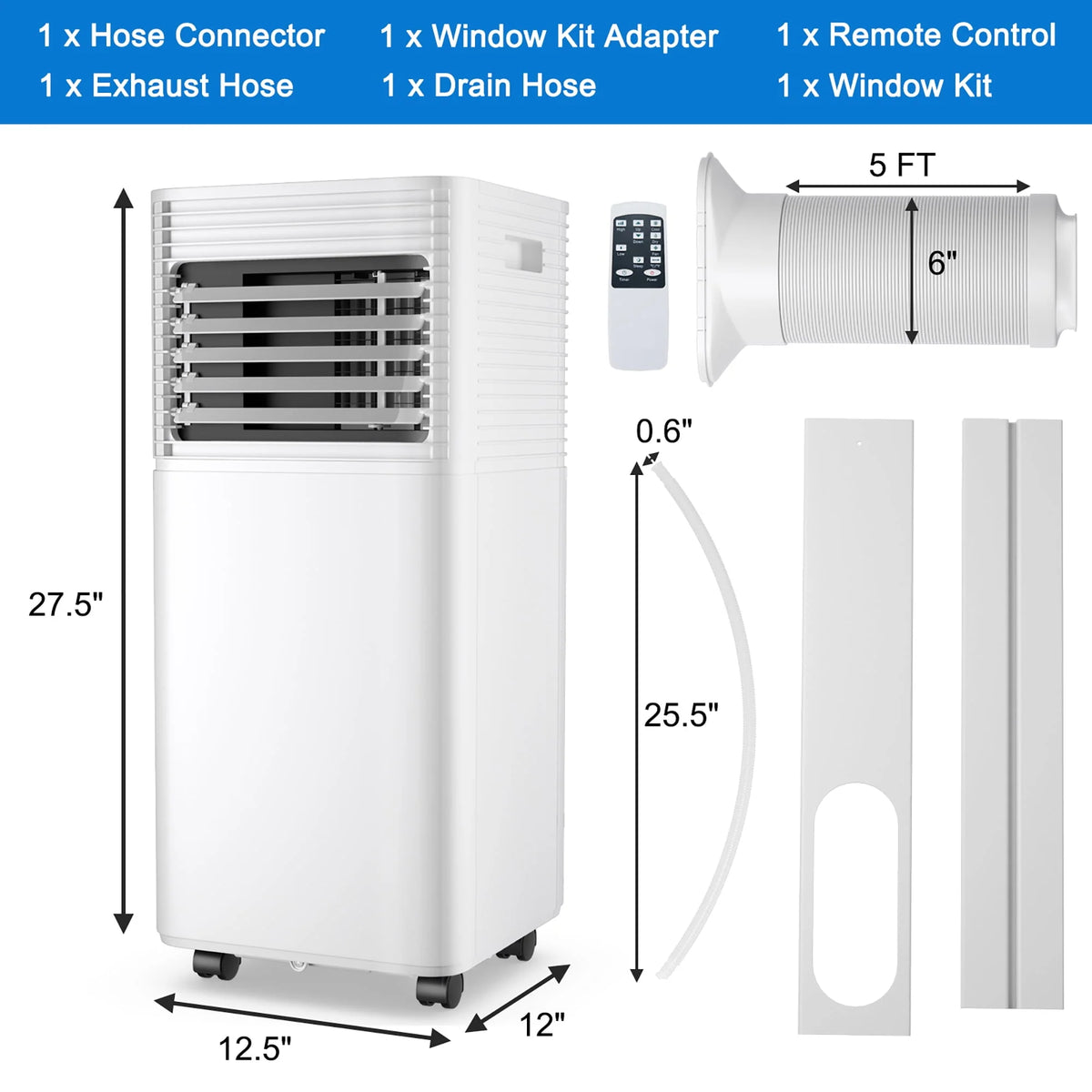 5000 BTU Portable Air Conditioner 3-in-1 Black R8066