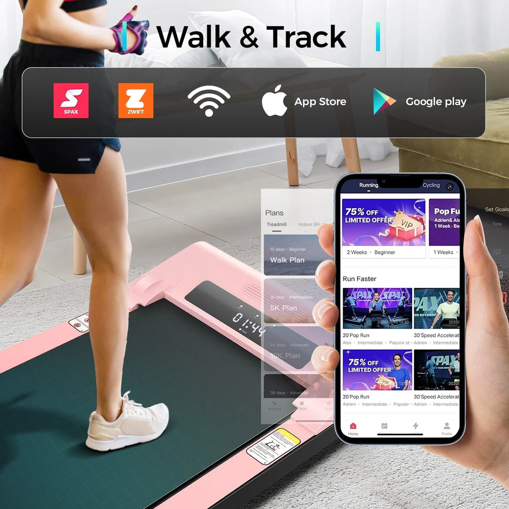 Walking Pad Treadmill 2.5HP Electric Jogging Running Machine with LED Display S6431