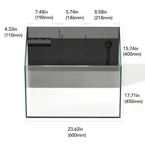 26.23 Gallon Rimless Low Iron Glass Aquarium Tank with Rear Filtration D563331