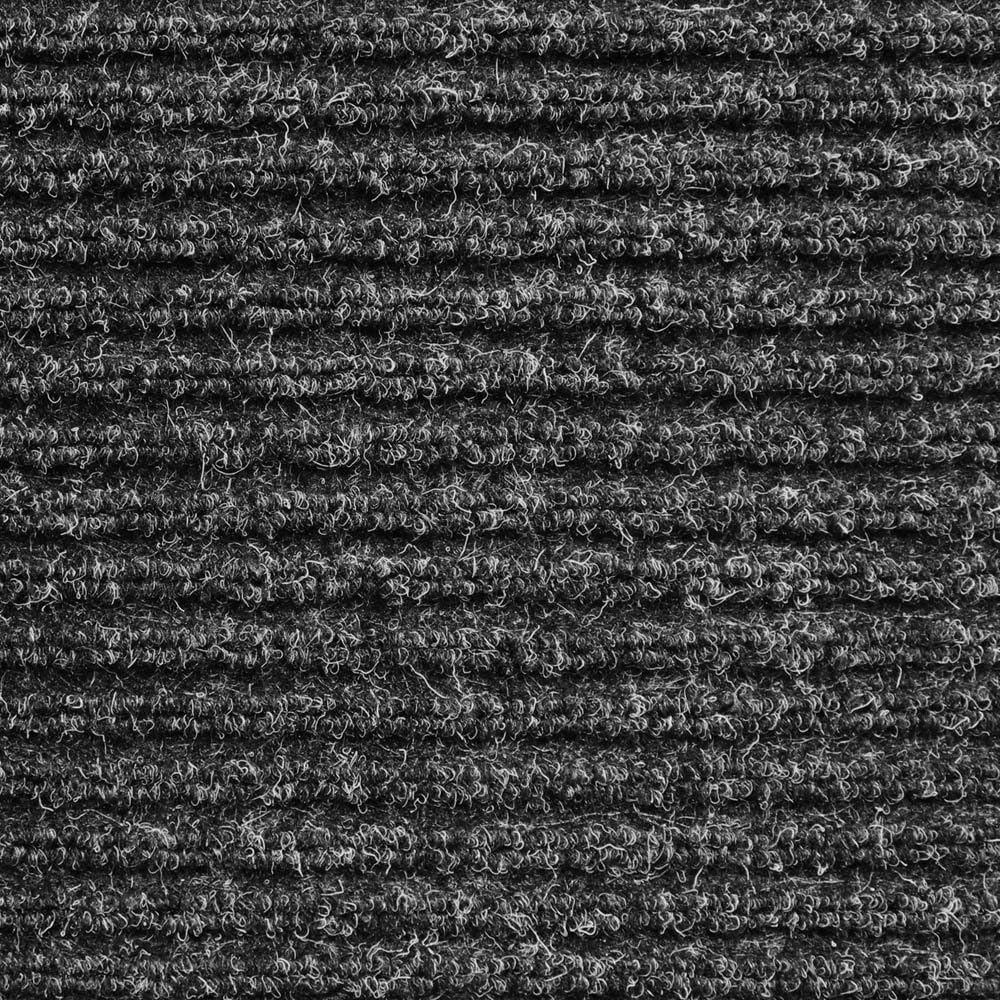 Heavy-Duty Ribbed Indoor Outdoor Carpet with Rubber Marine Backing Charcoal Black 6 Feet X 15 Feet G610