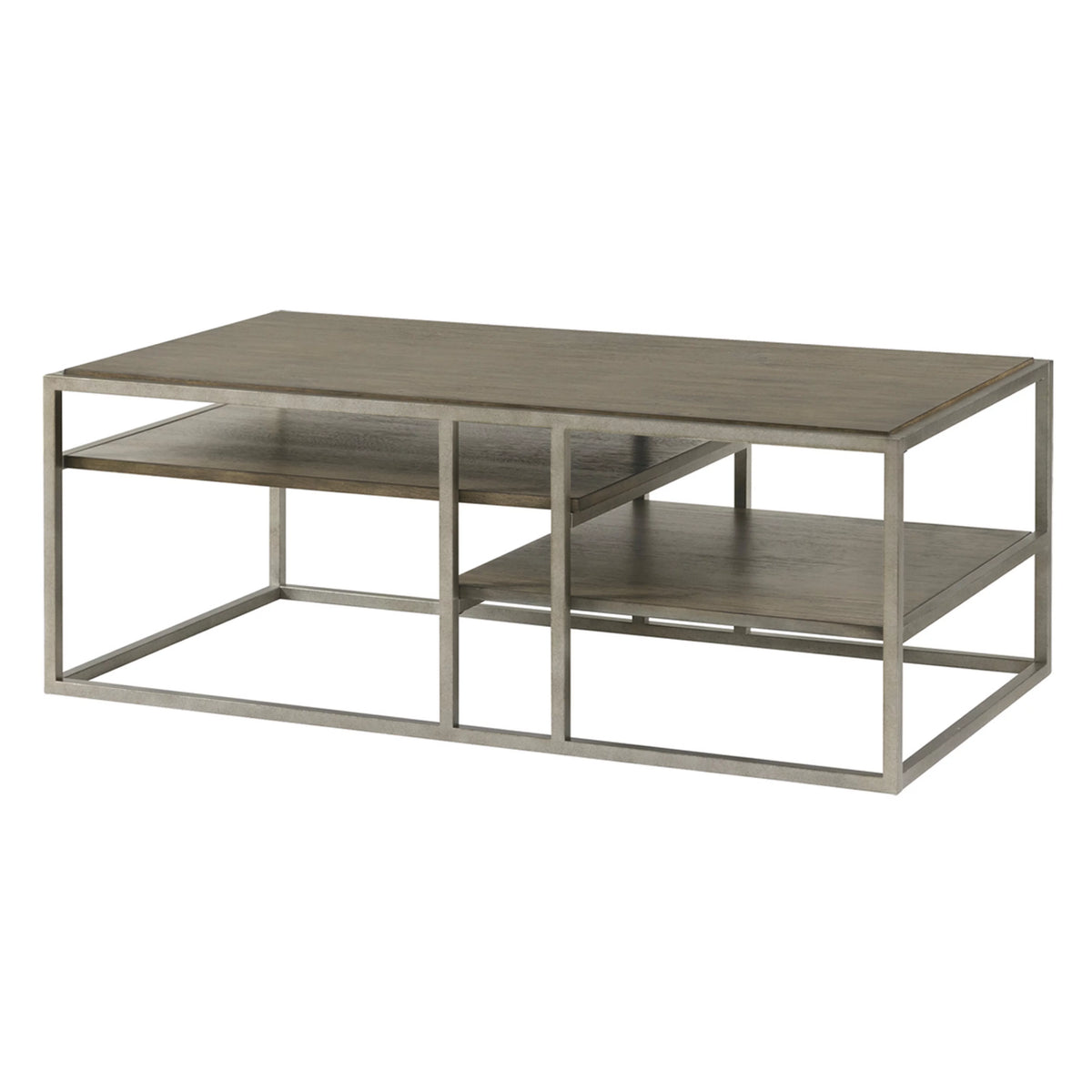 Wood Metal Coffee Table with Shelf S345654