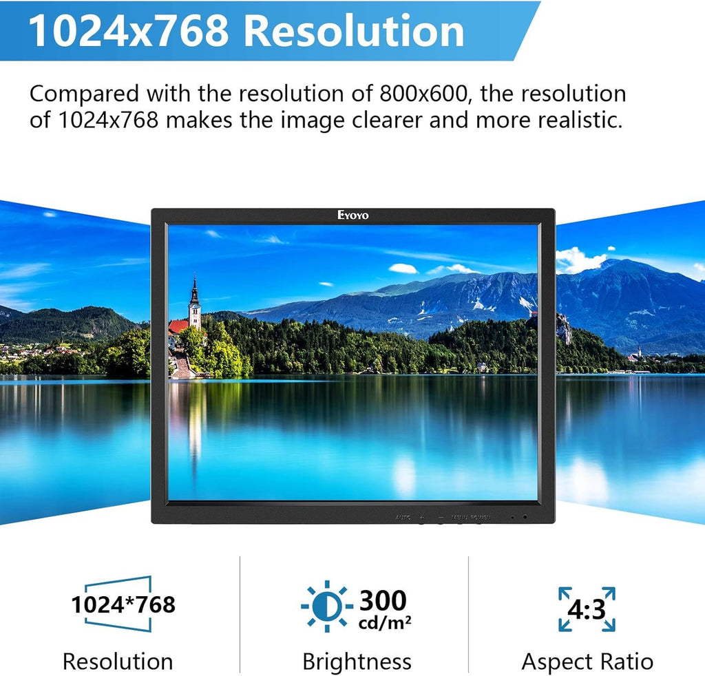 14 inch LCD Monitor 1024x768 VGA Display with Speakers O3689
