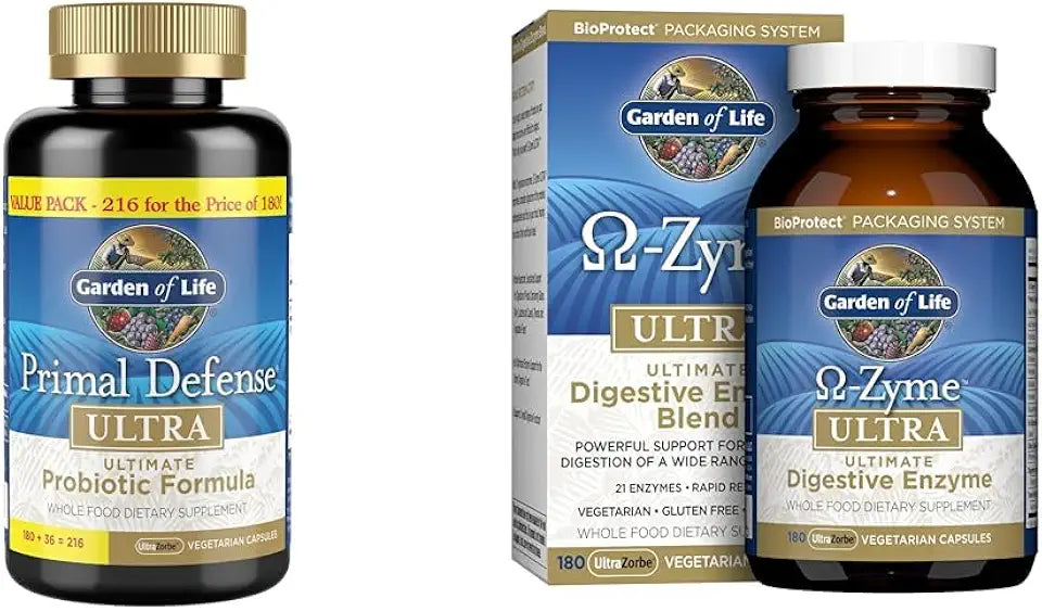 Probiotic & Digestive Enzyme Supplement Bundle 216 Capsules & 180 Capsules P66981
