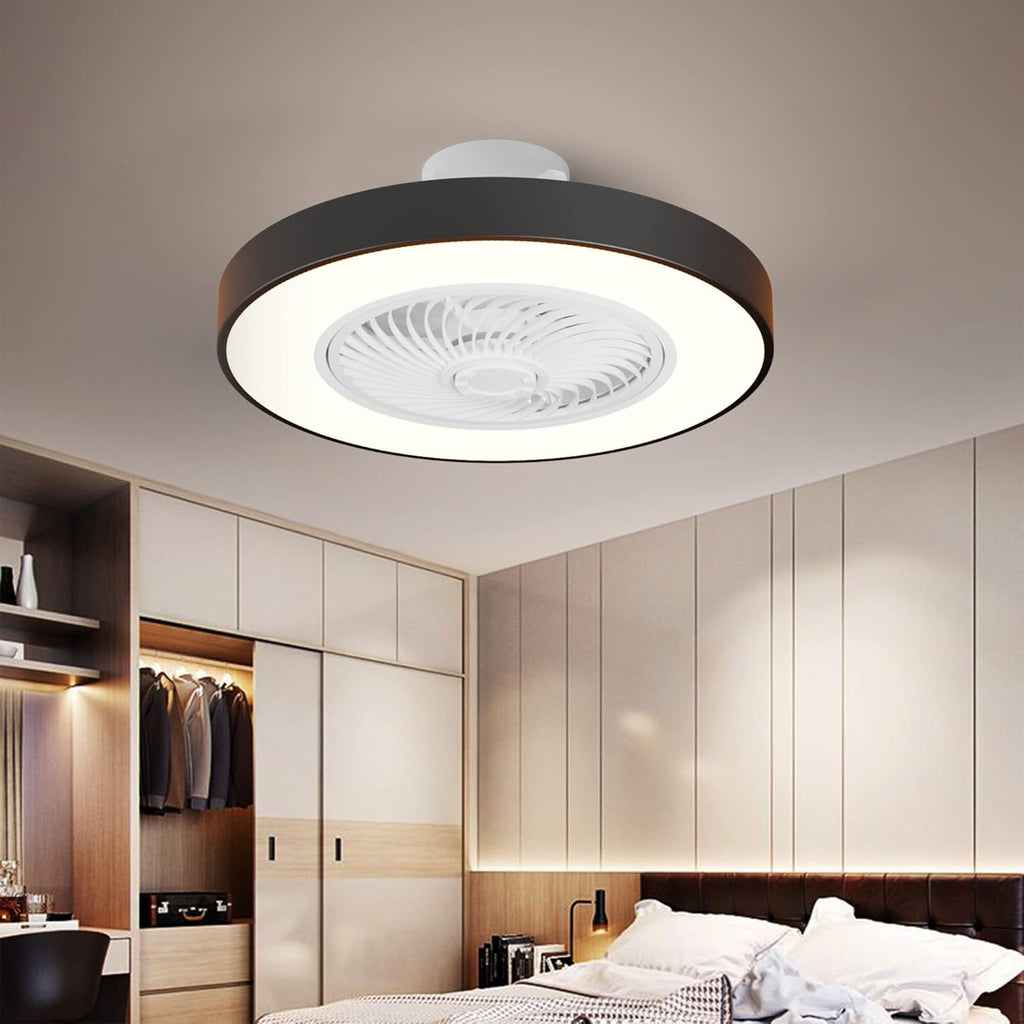Black 22 Inch Ceiling Fan with Light and Remote A642
