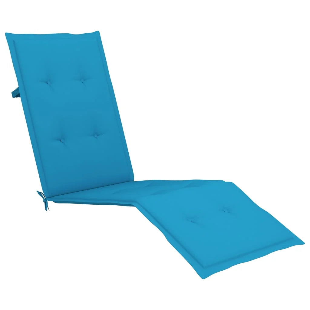 Patio Deck Chair with Footrest and Cushion Solid Wood Acacia C33712