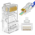 RJ45 Connector Cat5e Pass Through Ethernet Plug 100-Pack U815