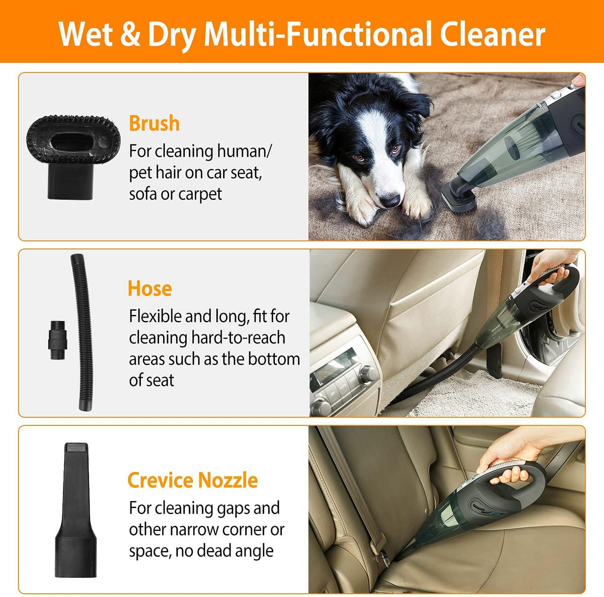 Cordless Handheld Car Vacuum with Waterwashable Filter Pack of 2 Y194