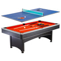 7-Foot Pool and Table Tennis Game with Red Felt S343665