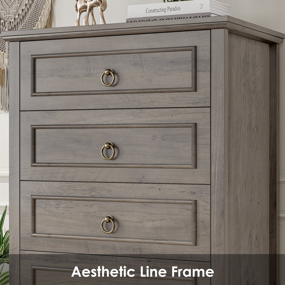 White 6 Drawer Wood Dresser I270