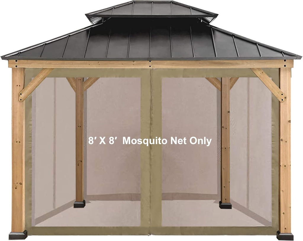 Replacement Canopy Mosquito Netting Sidewalls 7FT for 8x8 or 10x10 or 10x12 Gazebo S809