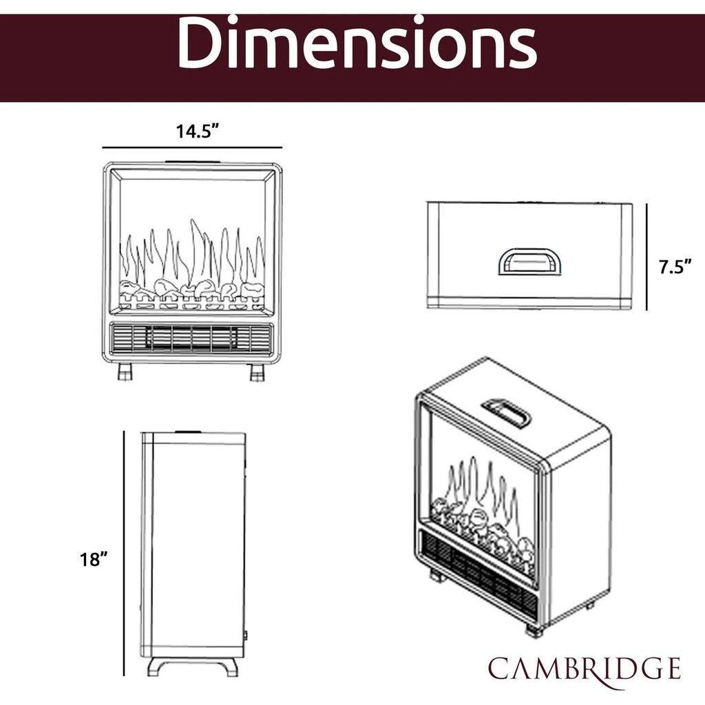 Black Electric Fireplace with Wood Log Insert V156061