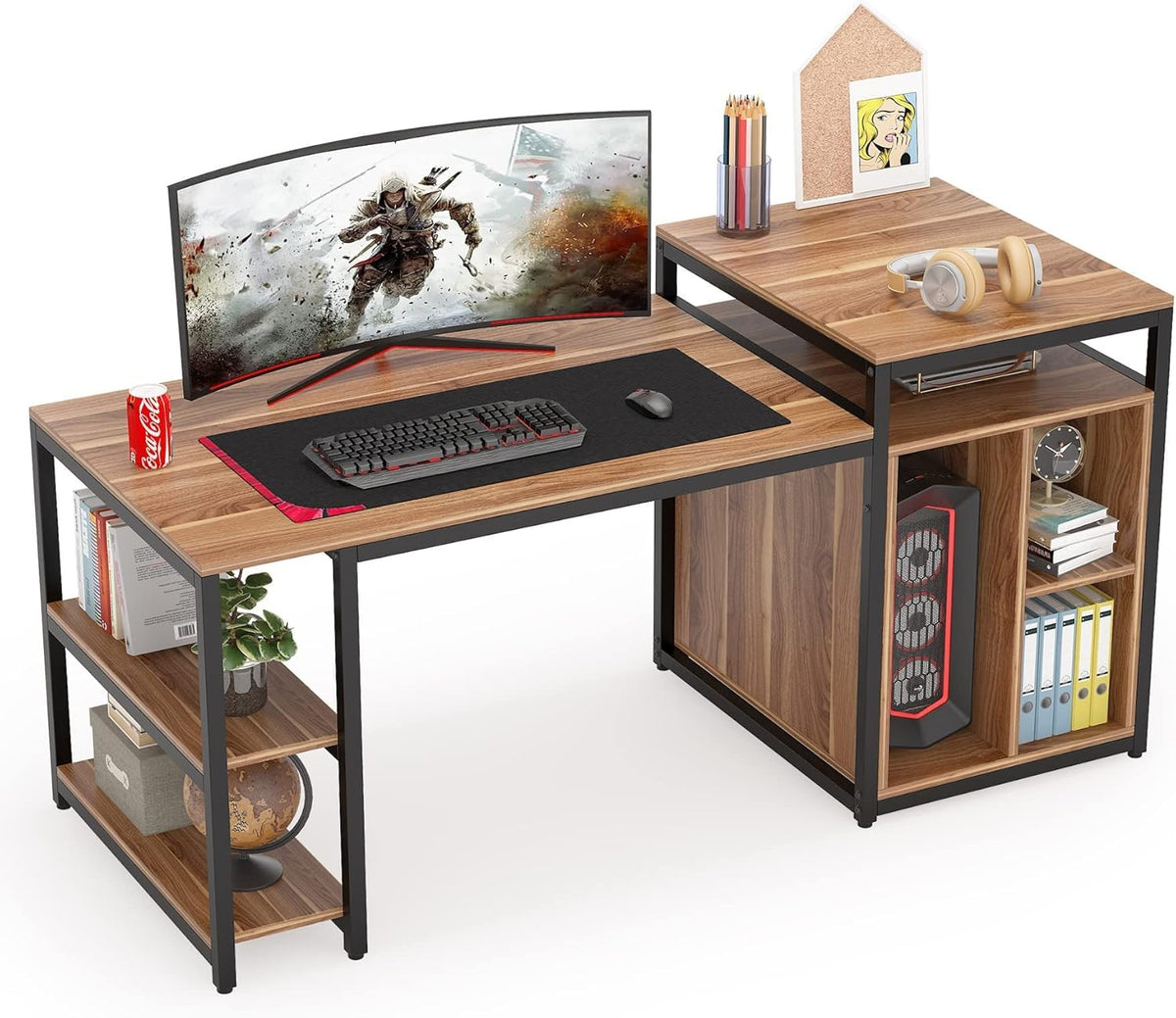 Black Computer Desk with Storage Shelf I37256