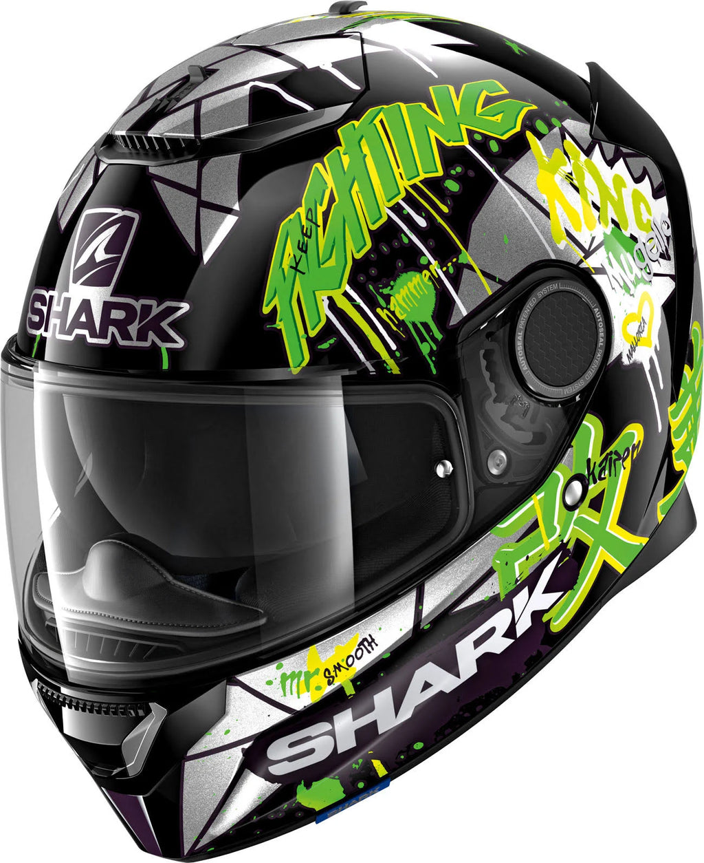 Black Green Glitter Motorcycle Helmet K336