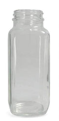 Clear Glass Wide Mouth French Square Bottle 4oz K463