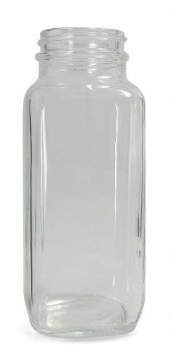 Clear Glass Wide Mouth French Square Bottle 4oz K463
