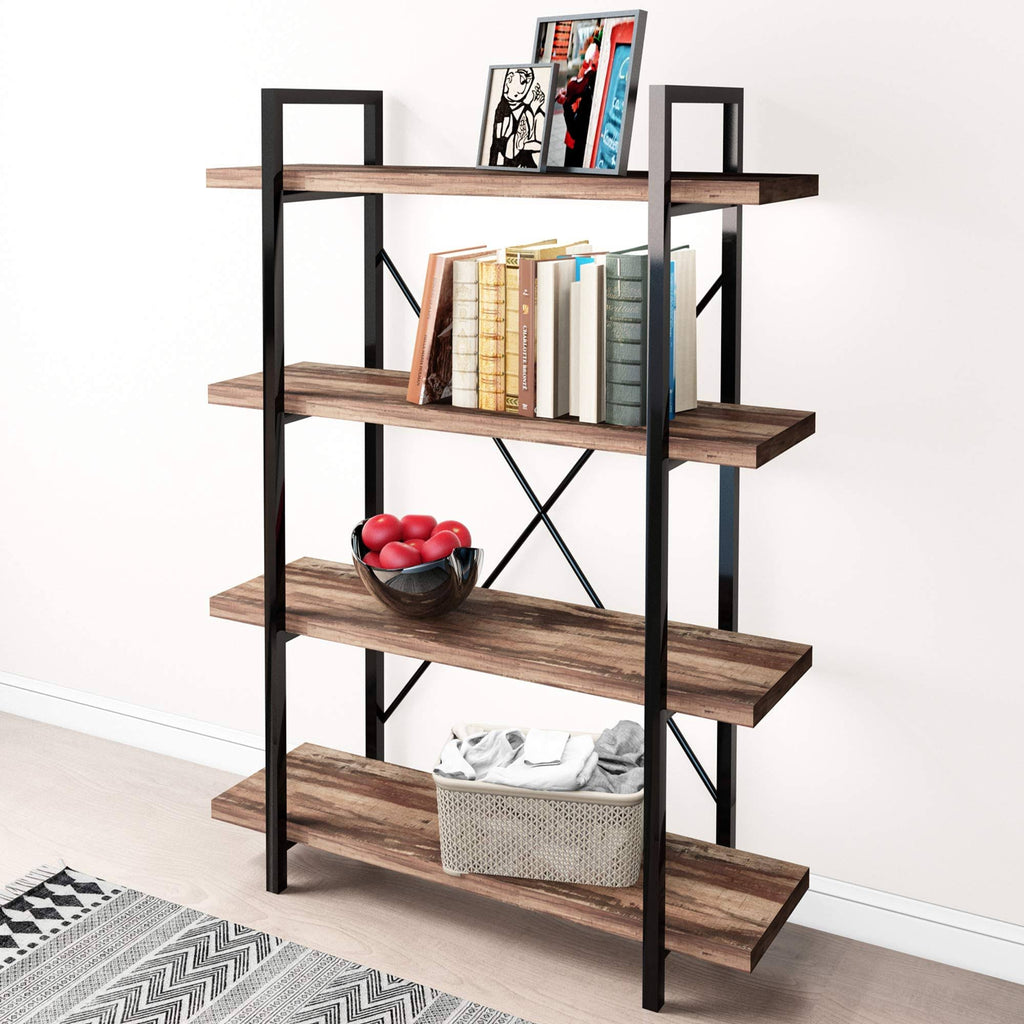 4-Tier Metal and Wood Bookshelf X6078