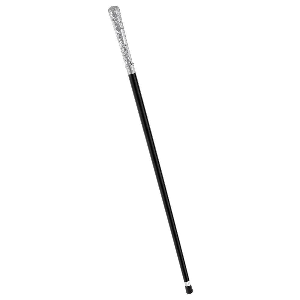 Silver 925r Vine Covered Elongated Knob Walking Stick with Black Beechwood Shaft V75747
