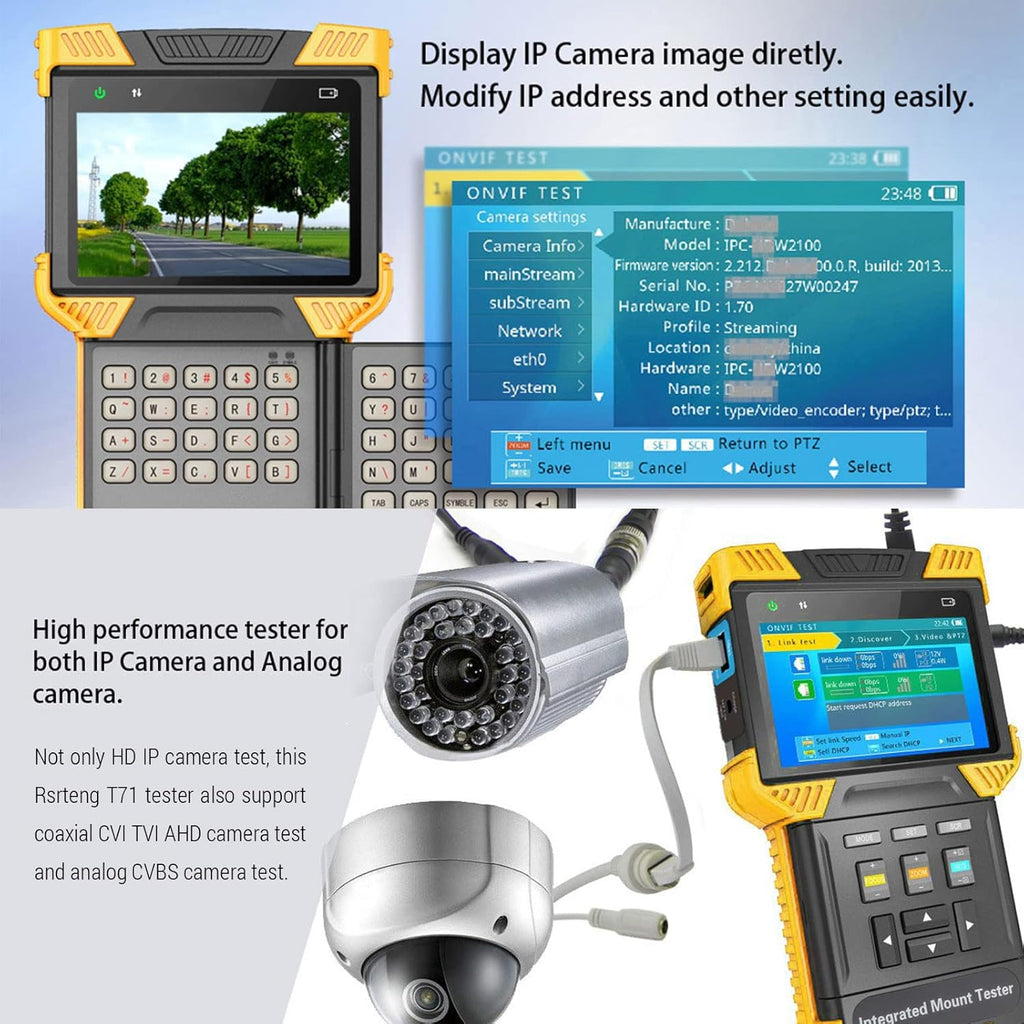 IP Camera Tester 8MP CVI TVI 5MP AHD CVBS 4 inch TFT Screen B1635