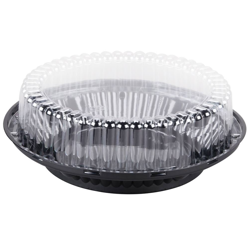 9x22 Black Pie Container with Clear High Dome Lid K6675