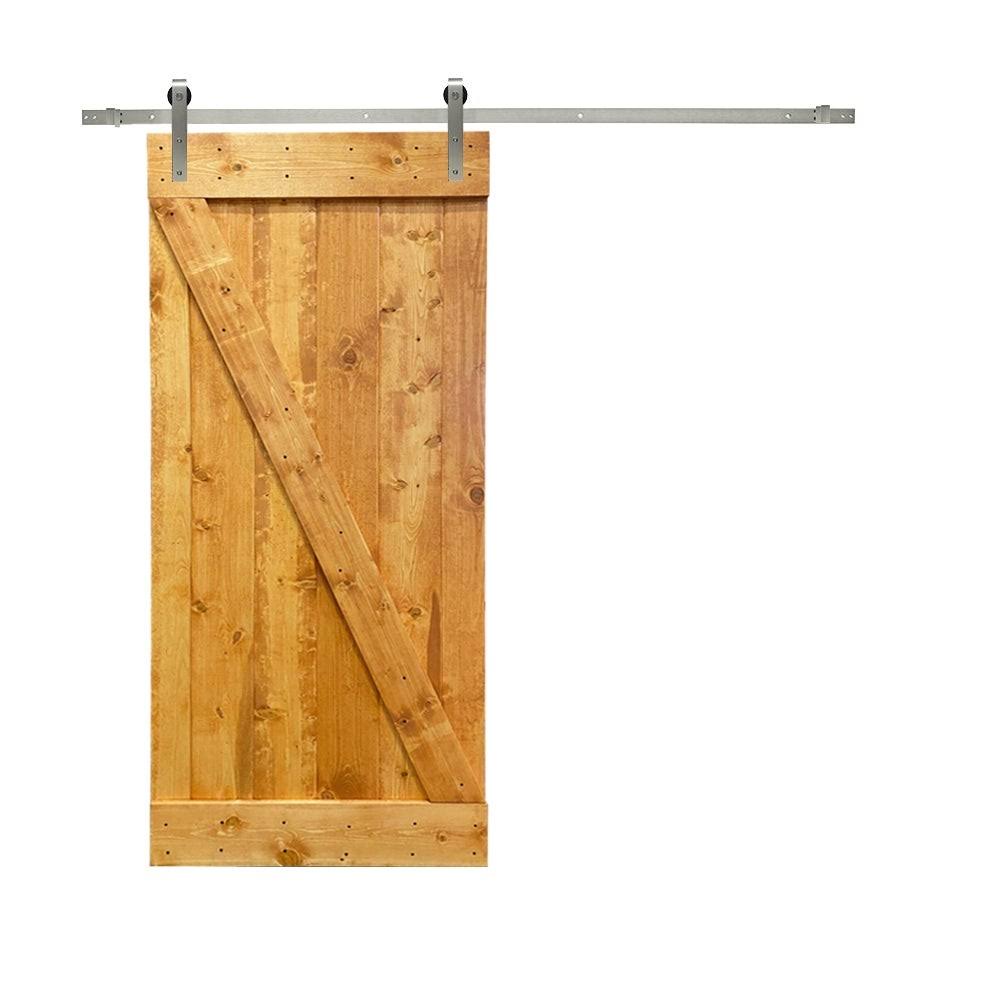 White Stained Wood Interior Sliding Barn Door with Hardware Kit P279357