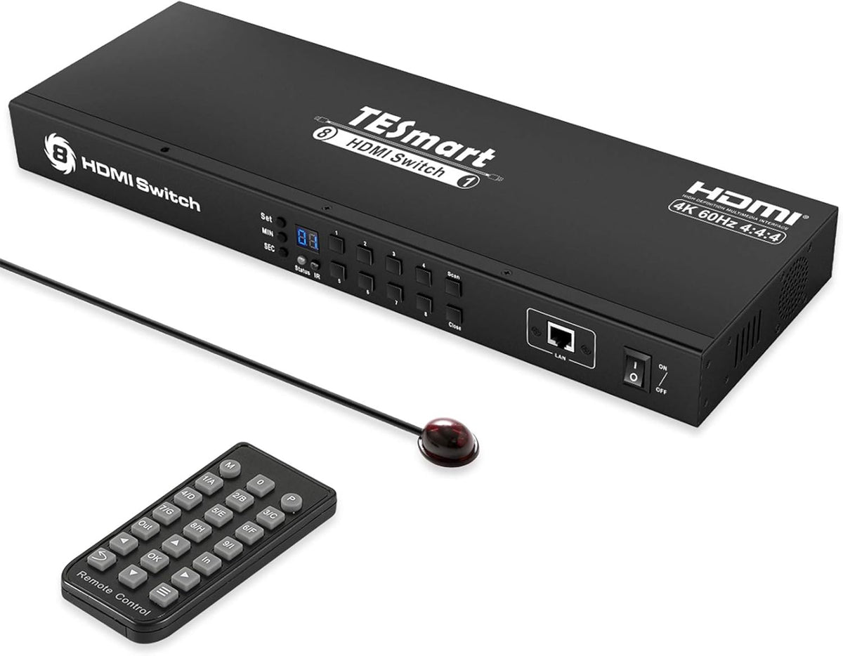 16 in 1 Out 4K@30Hz HDMI Switch with IR Remote Control - Black K5491
