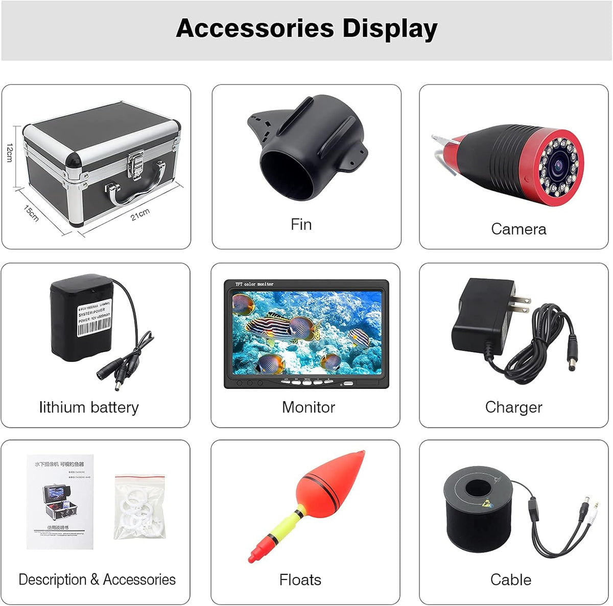 Underwater Fishing Camera with 7 inch HD LCD Monitor L943