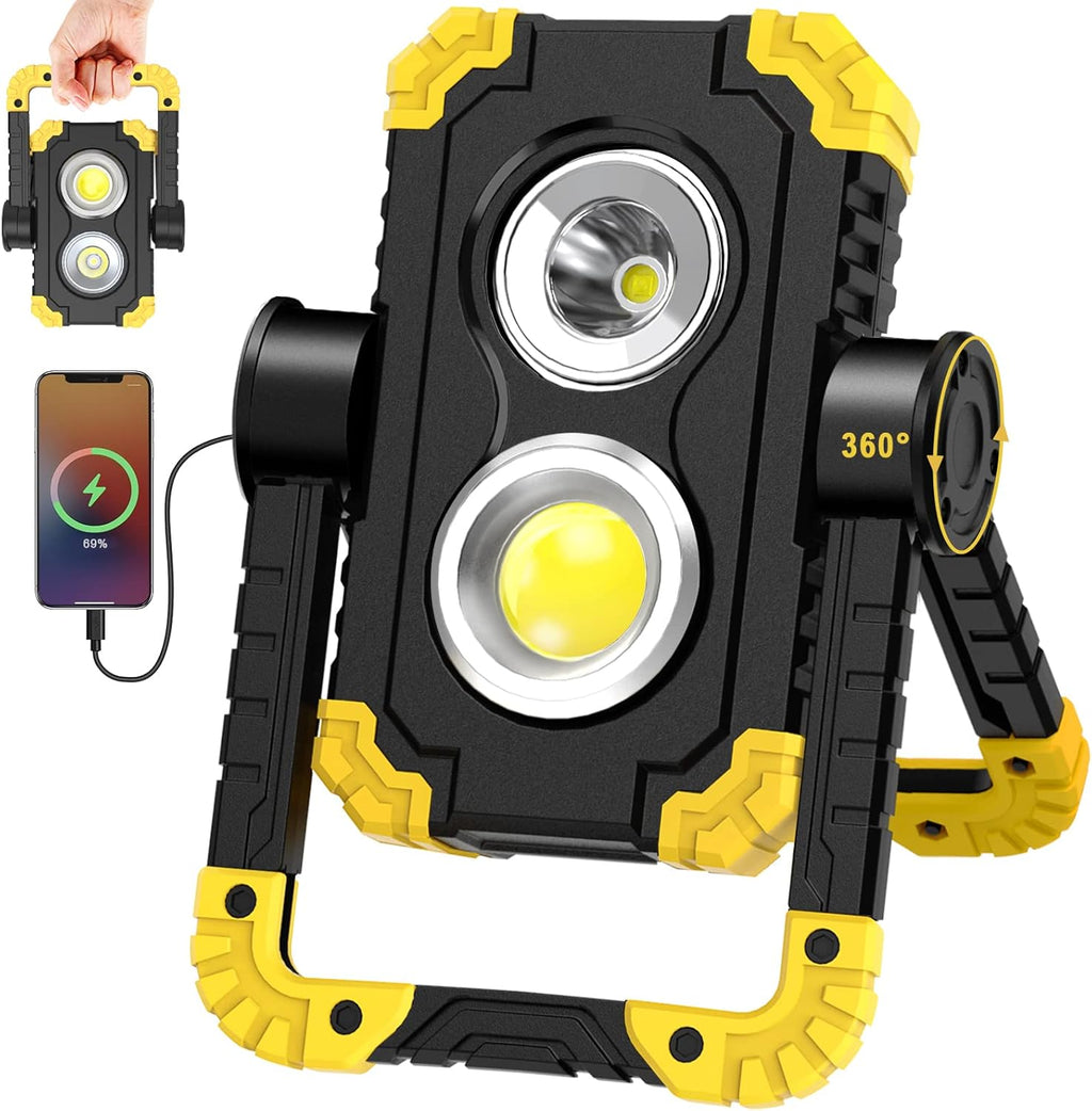 3000 Lumen 30W Rechargeable Cob & XPG LED Work Light J4951