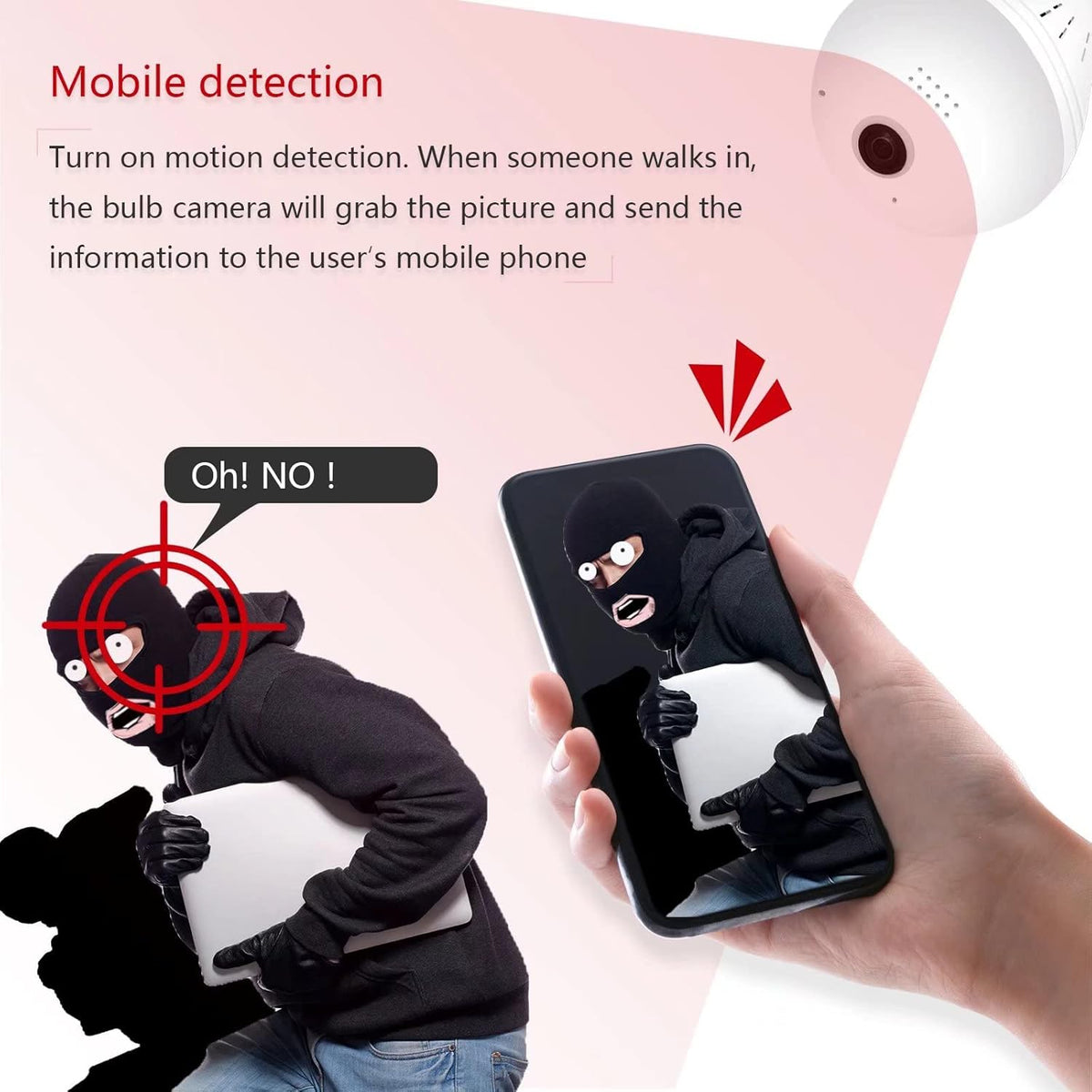 1080p 360 Degree WiFi IP Camera with Night Vision W59197