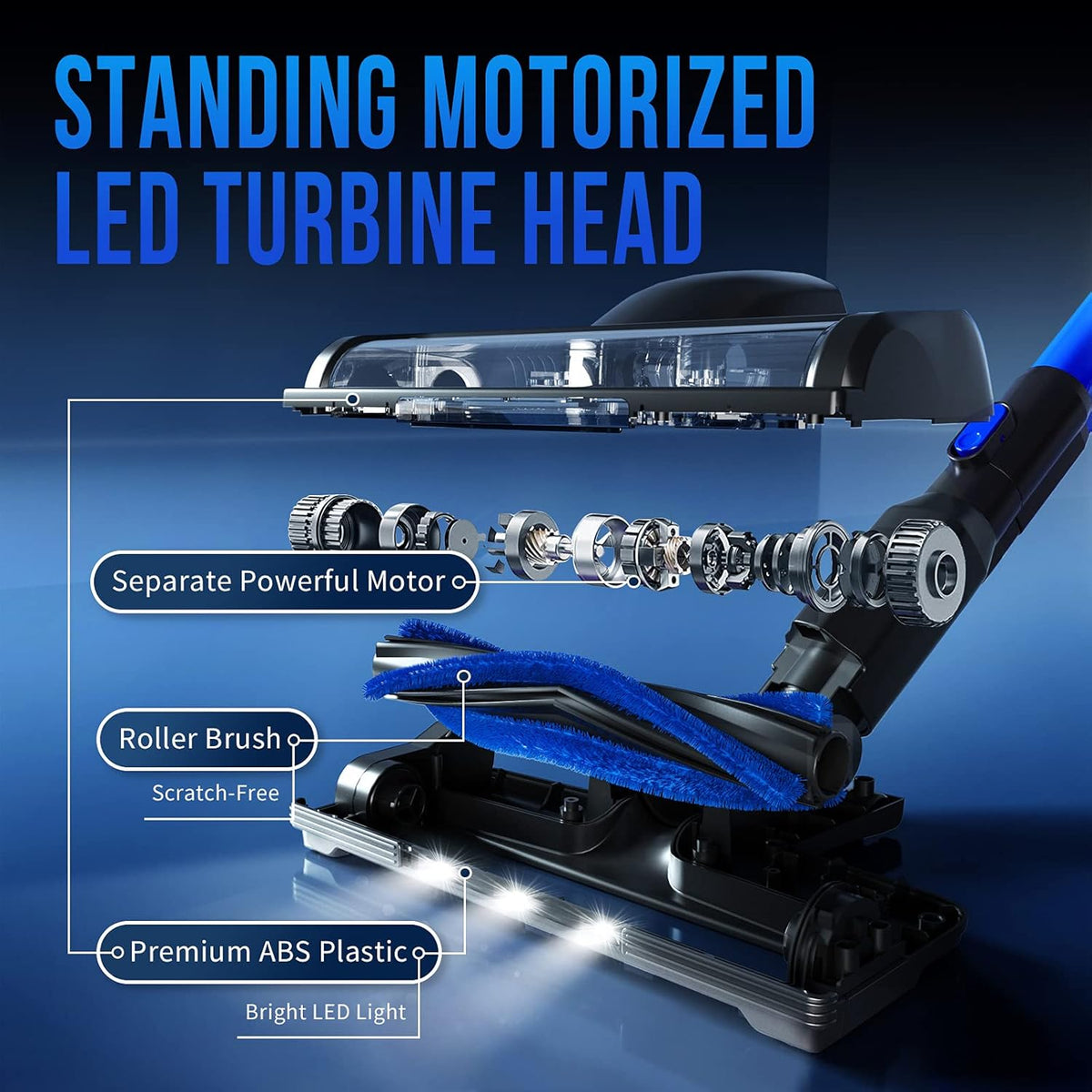 Cordless Stick Vacuum Cleaner with Headlight V2403