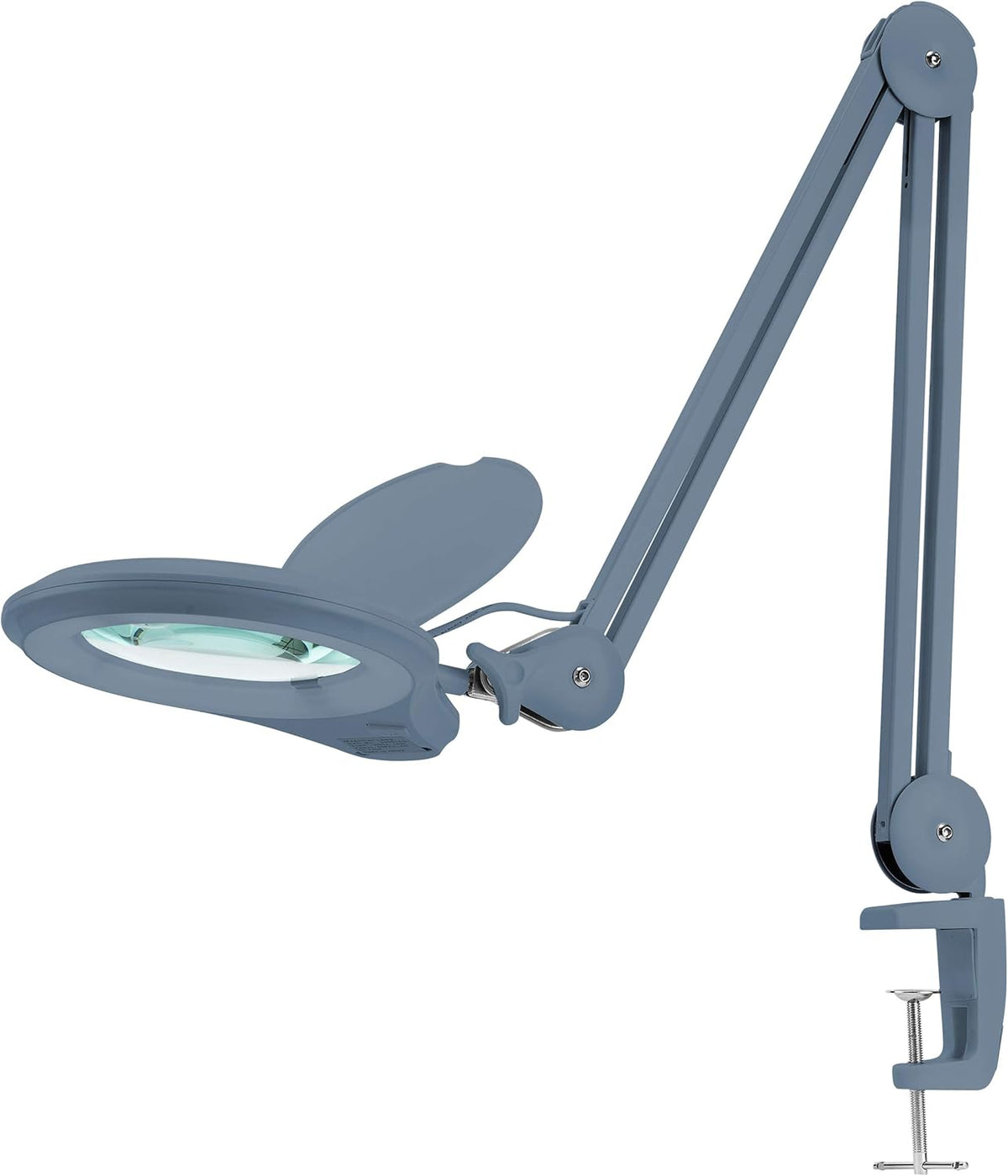 1,200 Lumens Dimmable LED Magnifying Lamp with Clamp, 5 Diopter with 20 Diopter, 5 Inches Lens, Gray O3942