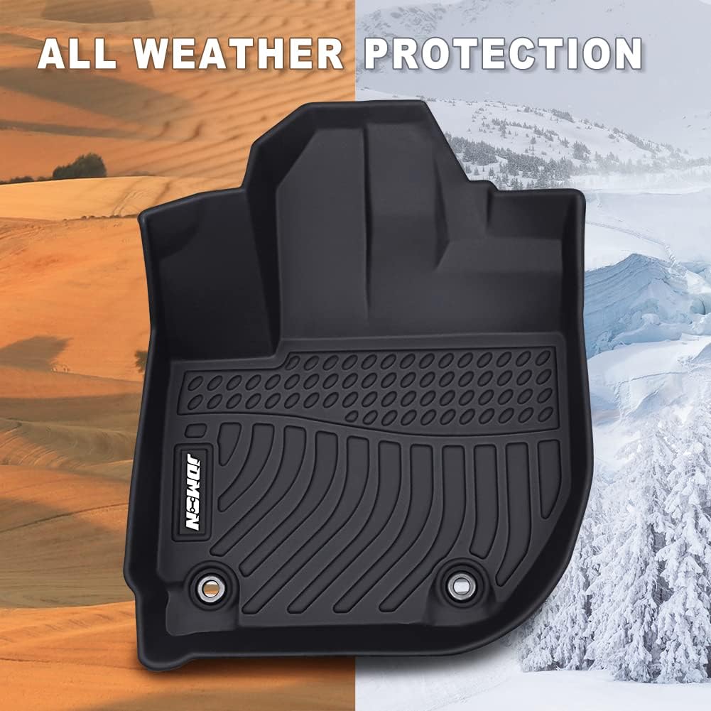 All Weather Floor Mats 2 Row Front & Rear TPE Car Floor Liner Black H54987
