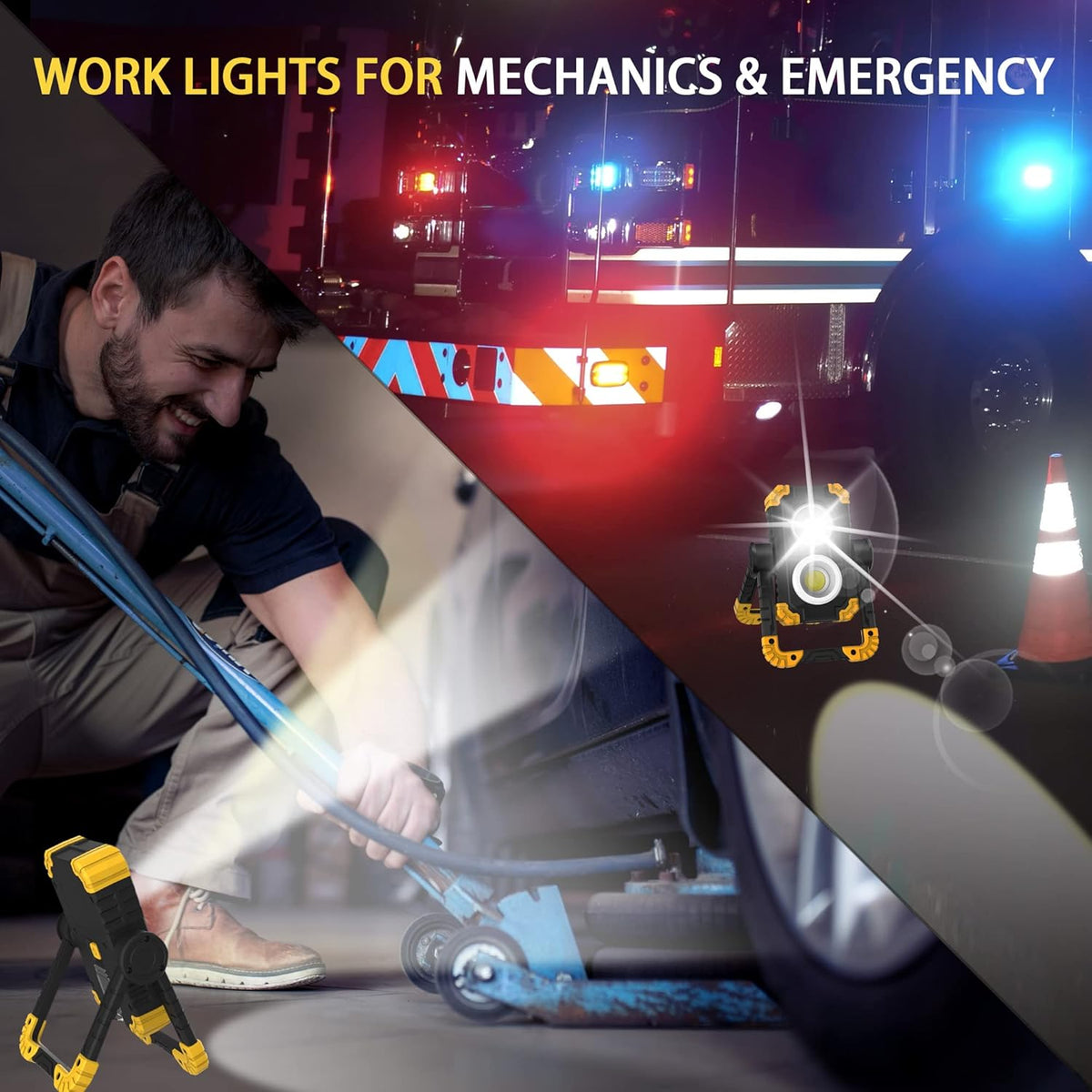 3000 Lumen 30W Rechargeable Cob & XPG LED Work Light J4951