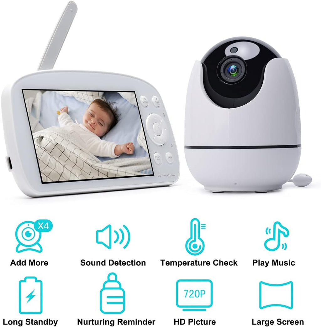 Video Baby Monitor with Camera and Audio 720P HD 5.5 Display W845