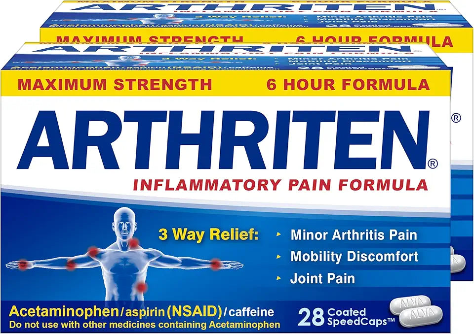 Maximum Strength 6 Hour 28 Caplets Pack of 2 H5287