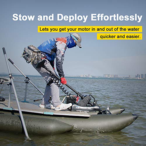 Black 12V 55LBS 48inch Bow Mount Trolling Motor with Remote Control V98701