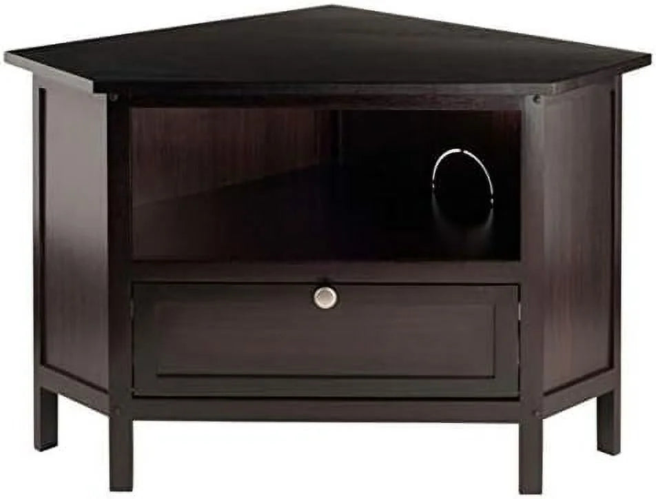 Espresso Corner TV Media Stand with Open Shelf C9221