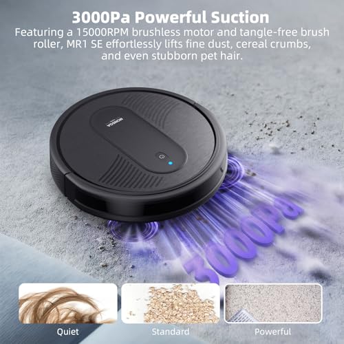 Robot Vacuum Cleaner, 3000Pa Suction, 3.2" Super-Slim, 140Min Runtime K512