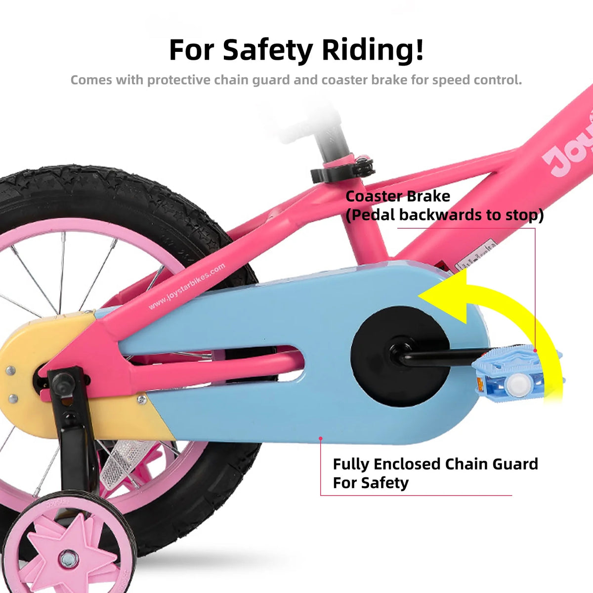 12 14 16" Kids Bike with Basket Training Wheels Coaster Brake T66308