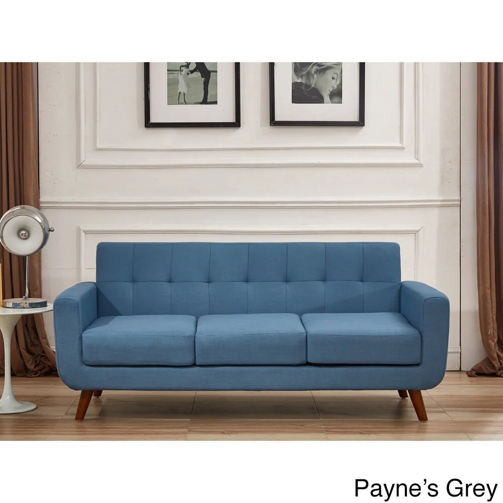 Linen Upholstered Tufted Mid-century Sofa Q59179