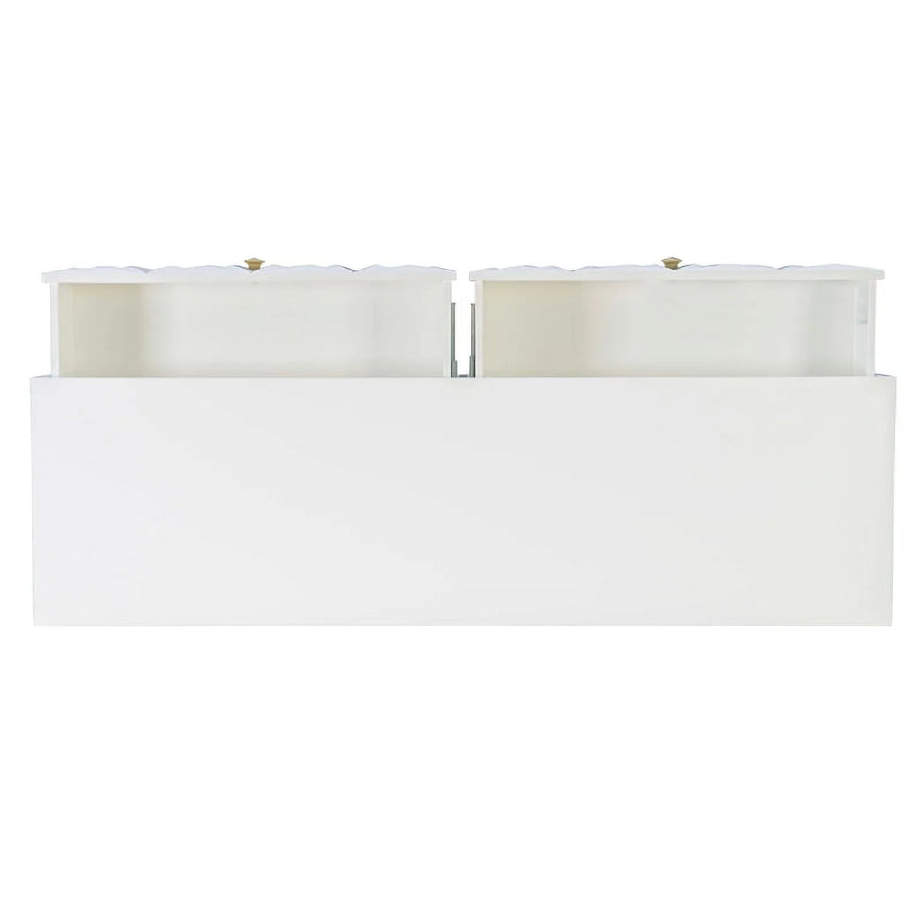 Glossy White Wood Console Table with Drawers D562