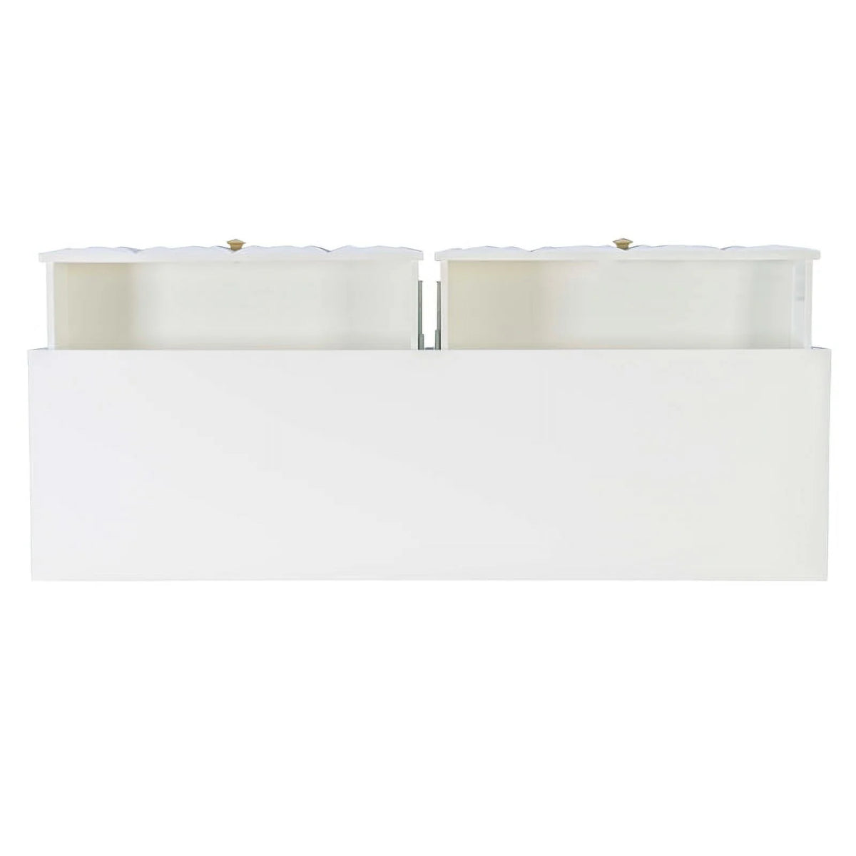 Glossy White Wood Console Table with Drawers D562