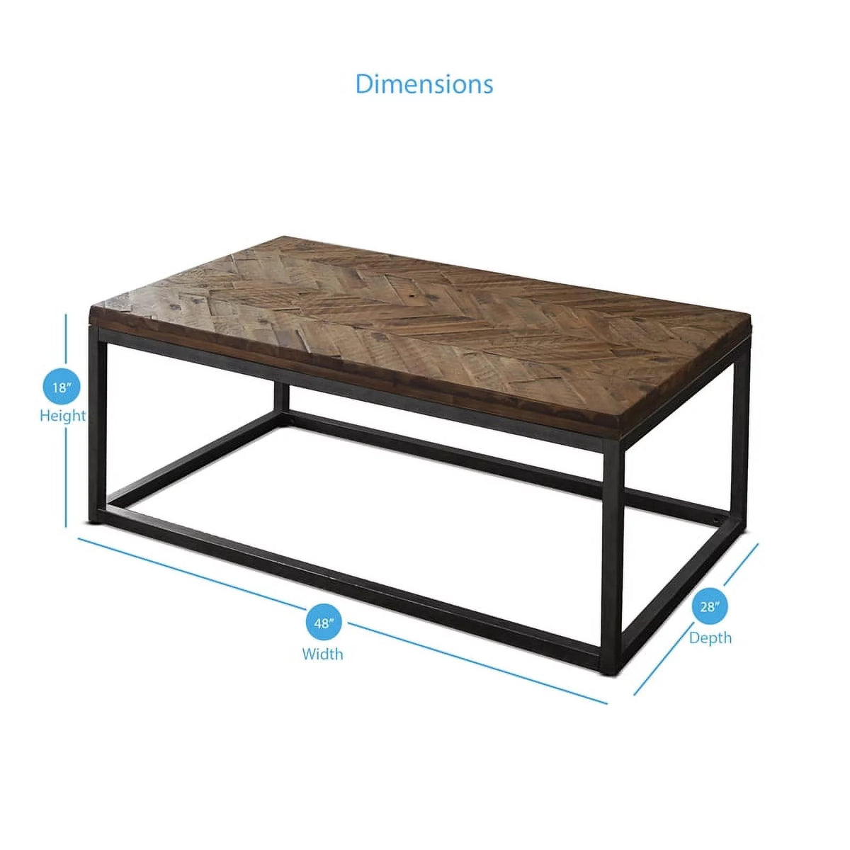 Distressed Brown Wood and Nickel Coffee Table O449101