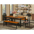 5 Pc Black & Cherry Faux Leather Dining Room Set C252