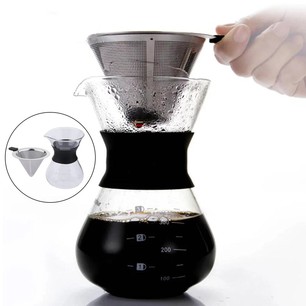 Glass Coffee Pot Coffee Brewer with Stainless Steel Filter, 14 Ounce D44960