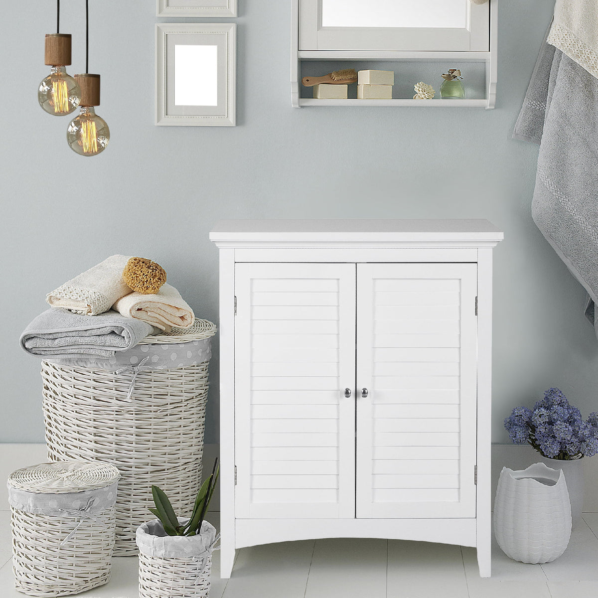 Wooden Free Standing Bathroom Cabinet Unit White A19708