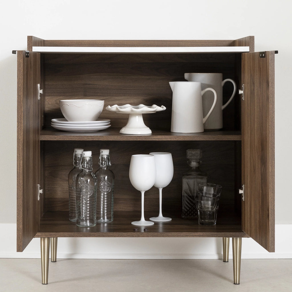 Mid-century Glam 2-Door Storage Cabinet F7243