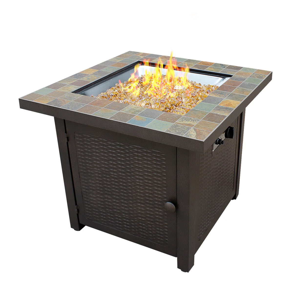 30 Inch Square Slate Tile Top Propane Fire Pit M786