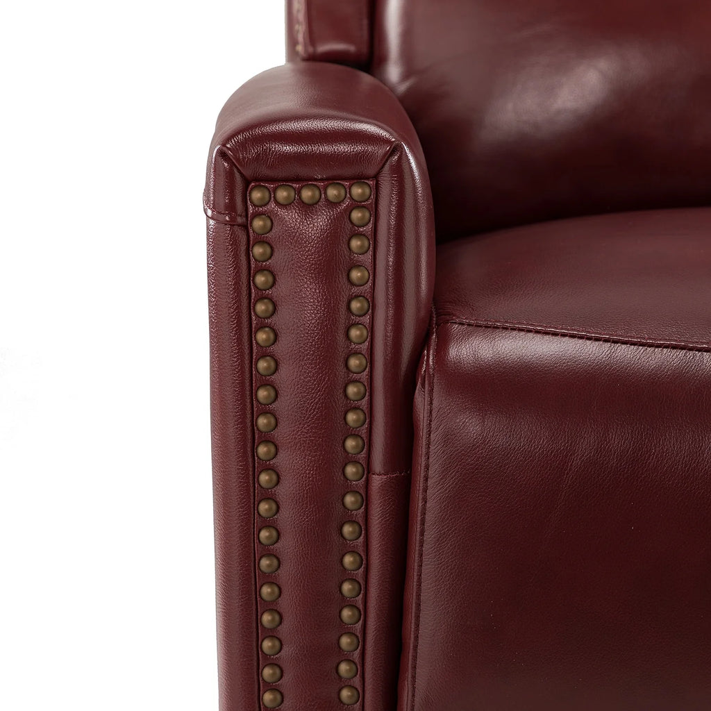 Modern Genuine Leather Wingback Swivel Rocker Recliner Set of 2 I22247